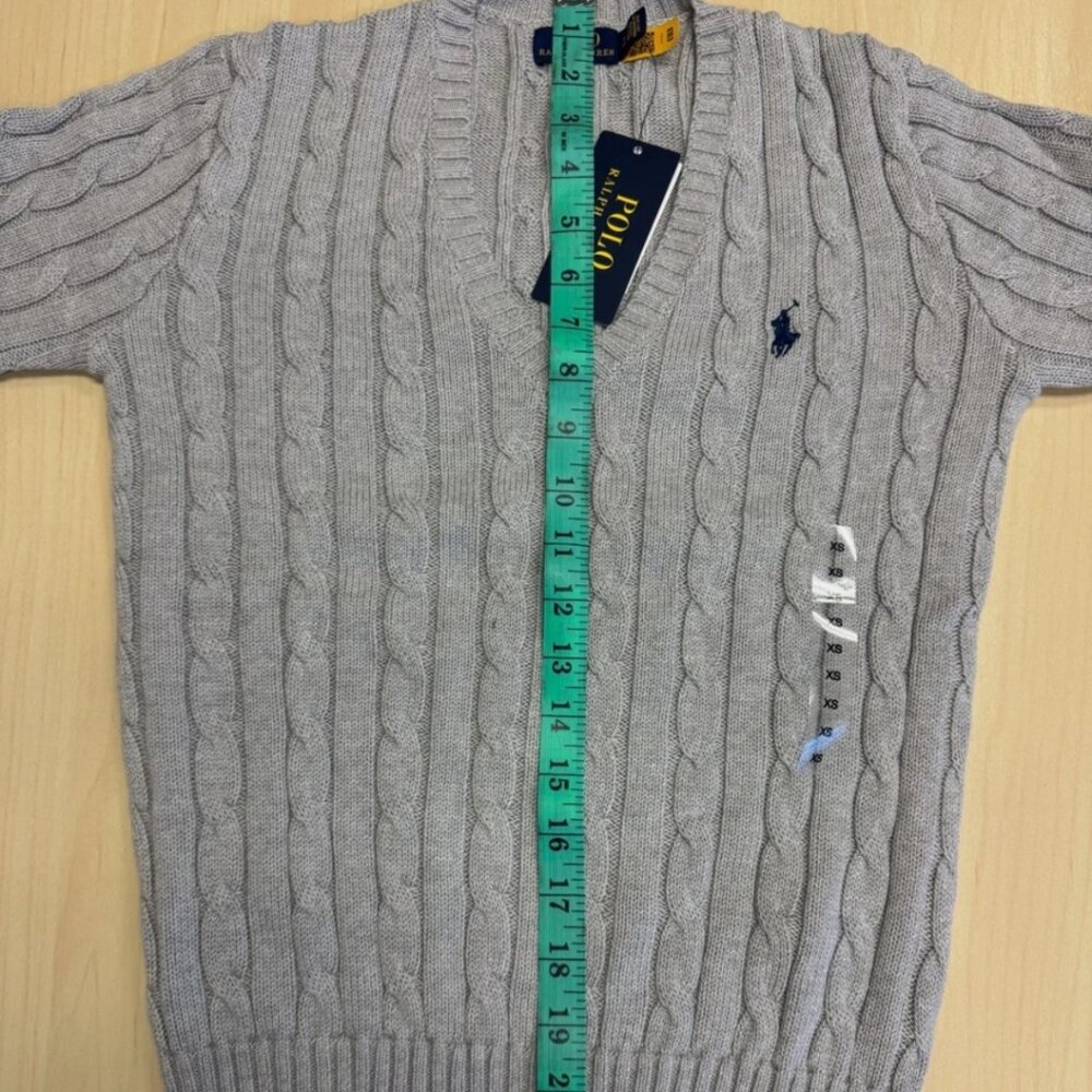 Polo Ralph Lauren Cable-Knit Cotton V-Neck Sweater - Picture 10 of 11